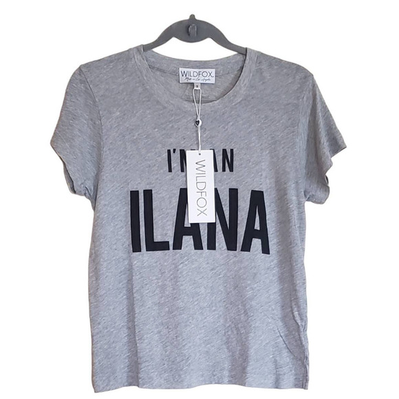 Wildfox Women's I’M AN ILANA Grey Basic Tee Shirt Medium NWT - Picture 3 of 4